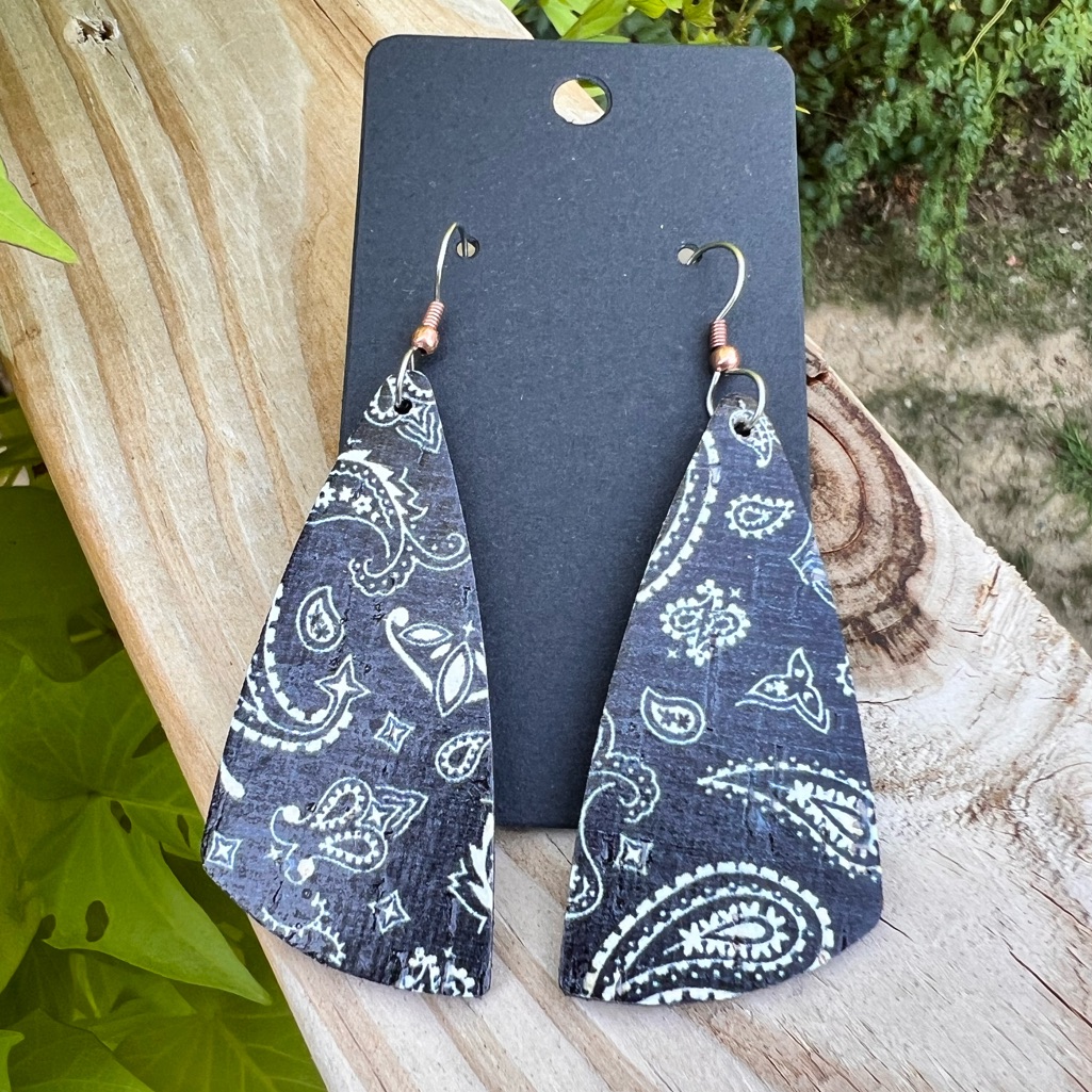 Cork Leather Earrings  Leather Jewelry  Leather Earrings  Cork Jewelry